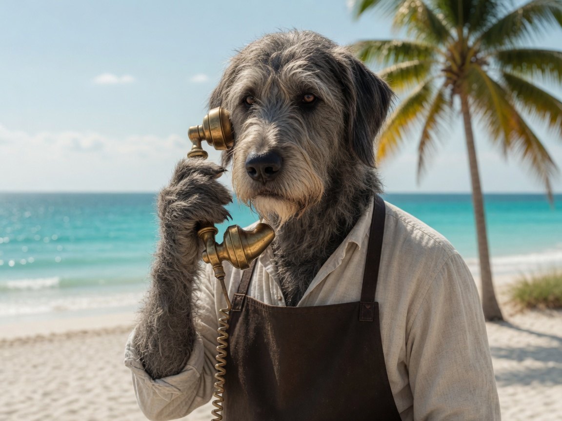 Brother Dashan on a vintage telephone